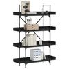 vidaXL Βιβλιοθήκη 4 Επιπέδων Μαύρη 100x33x145,5 εκ. Επεξεργασμένο Ξύλο