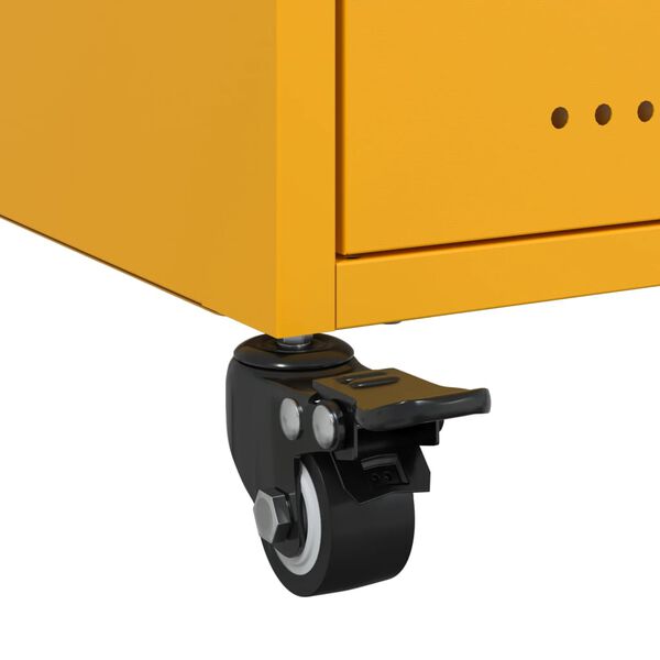 vidaXL Κομοδίνο Μουσταρδί 36x39x43,5 εκ. από Χάλυβα
