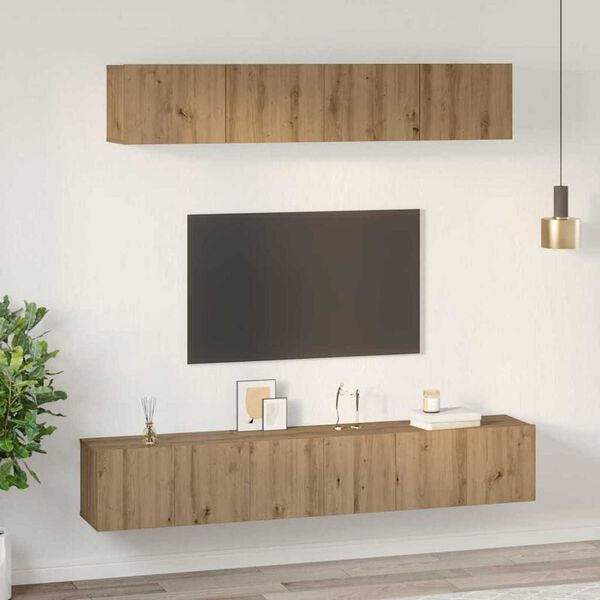 vidaXL &Sigma;&epsilon;&tau; &epsilon;&pi;ί&pi;&lambda;&omicron;&upsilon; &tau;&eta;&lambda;&epsilon;ό&rho;&alpha;&sigma;&eta;&sigmaf; 5 pcs Artisan Oak &Epsilon;&pi;&epsilon;&xi;&epsilon;&rho;&gamma;&alpha;&sigma;&mu;έ&nu;&omicron; &xi;ύ&lambda;&omicron;