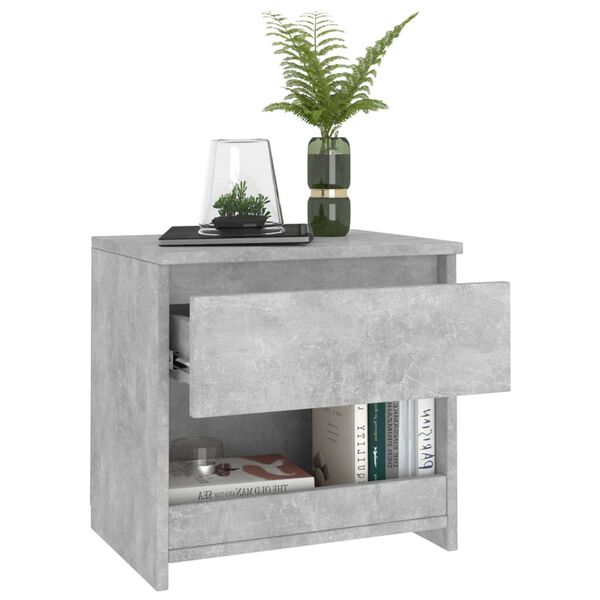 vidaXL Κομοδίνα 2 τεμ. Γκρι Σκυροδέματος 40 x 30 x 39 εκ. Επεξ. Ξύλο