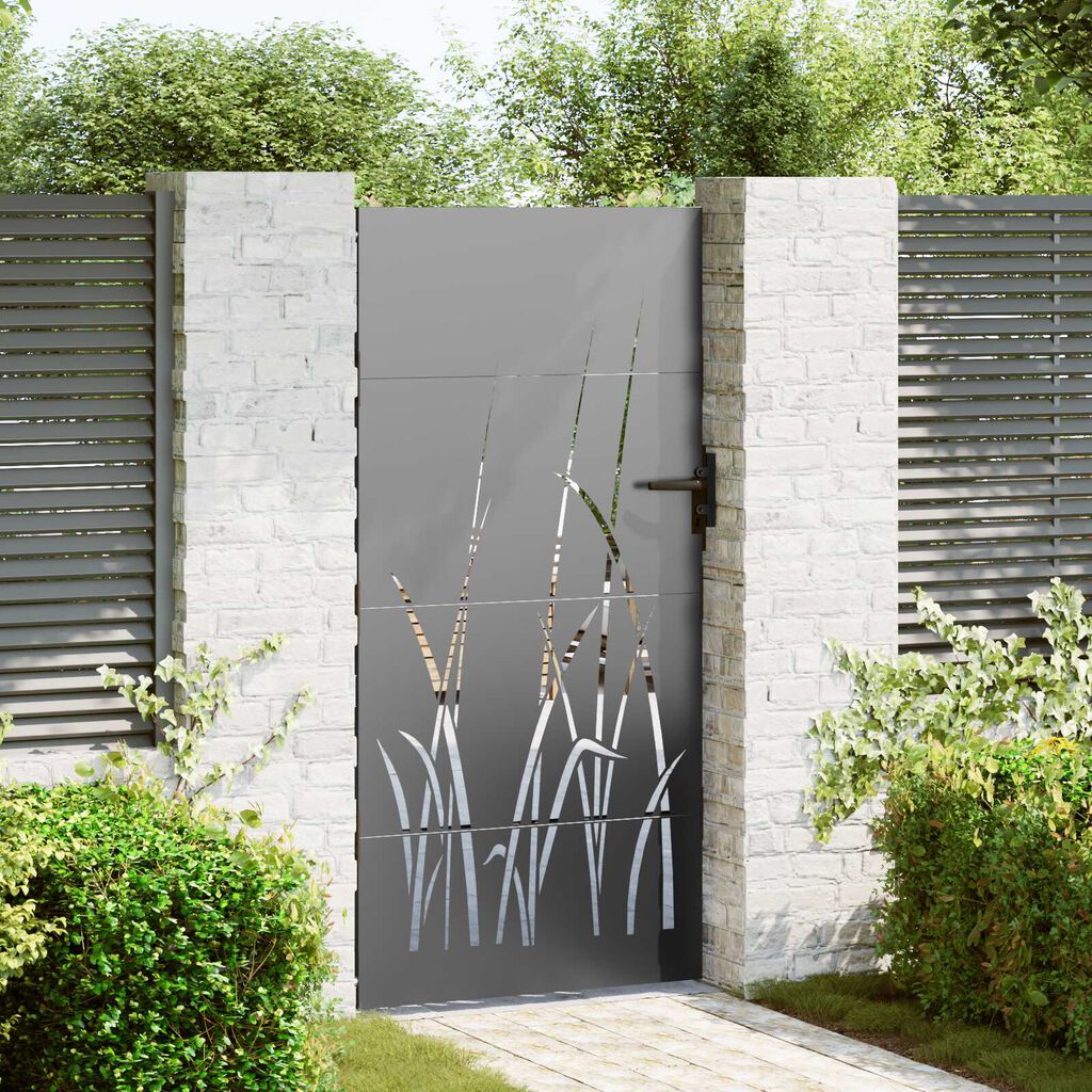 vidaXL Πύλη Κήπου Μαύρο 105 x 200 cm Ατσάλι με Επικάλυψη Πούδρας