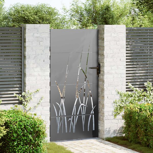 vidaXL Πύλη Κήπου Μαύρο 105 x 200 cm Ατσάλι με Επικάλυψη Πούδρας