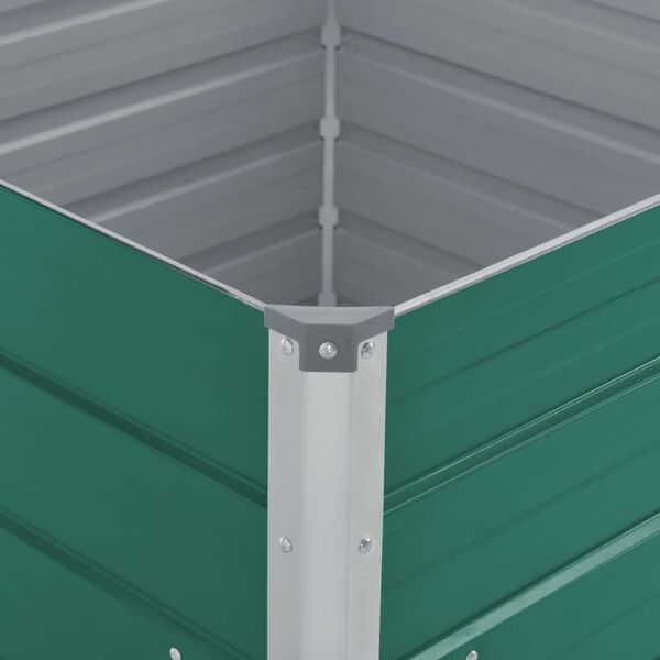 vidaXL Ζαρντινιέρα Ψηλή Πράσινη 100x100x45 εκ. Γαλβανισμένος Χάλυβας