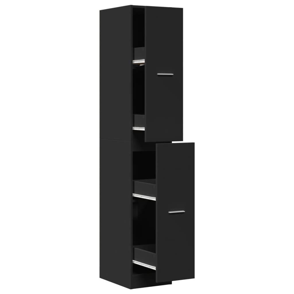 vidaXL Συρταριέρα Γενικής Χρήσης Μαύρο 30x41x174,5 εκ. Επεξ. Ξύλο