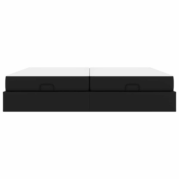 vidaXL Σκελετός κρεβατιού με στρώμα Μαύρο 200 x 200 cm Τεχνητό δέρμα