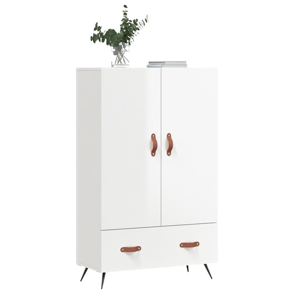 vidaXL Ντουλάπα Γυαλ. Λευκό 69,5 x 31 x 115 εκ. από Επεξεργασμένο Ξύλο