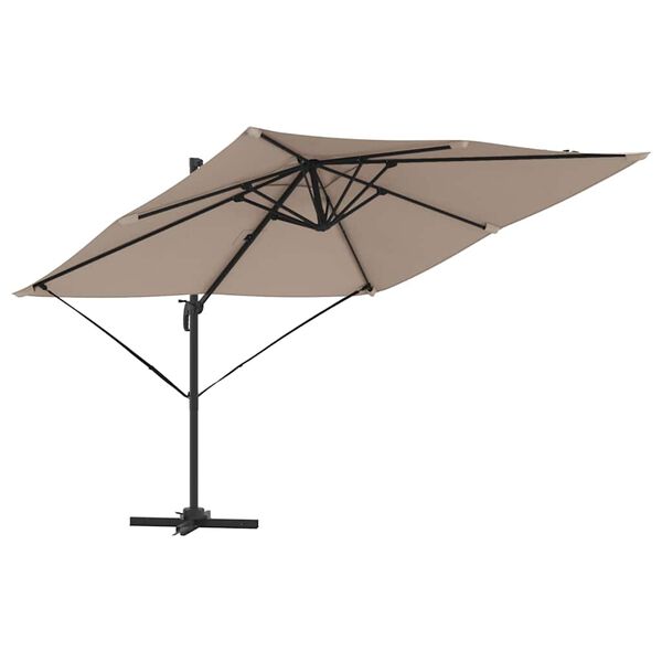 vidaXL Ρώμη Ομπρέλα Taupe 286 x 285 x 265 εκ Πολυεστέρας και Αλουμίνιο