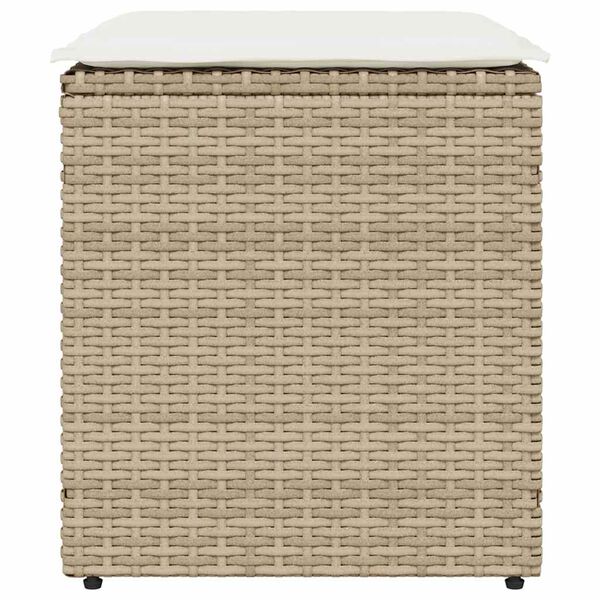 vidaXL σκαμπό κήπου με μαξιλάρια 2 τεμάχια Μπεζ 40x40x43 cm