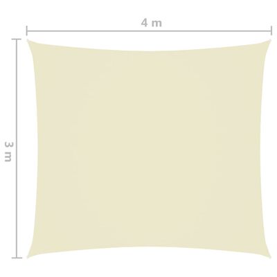 vidaXL Πανί Σκίασης Ορθογώνιο Κρεμ 3 x 4 μ. από Ύφασμα Oxford