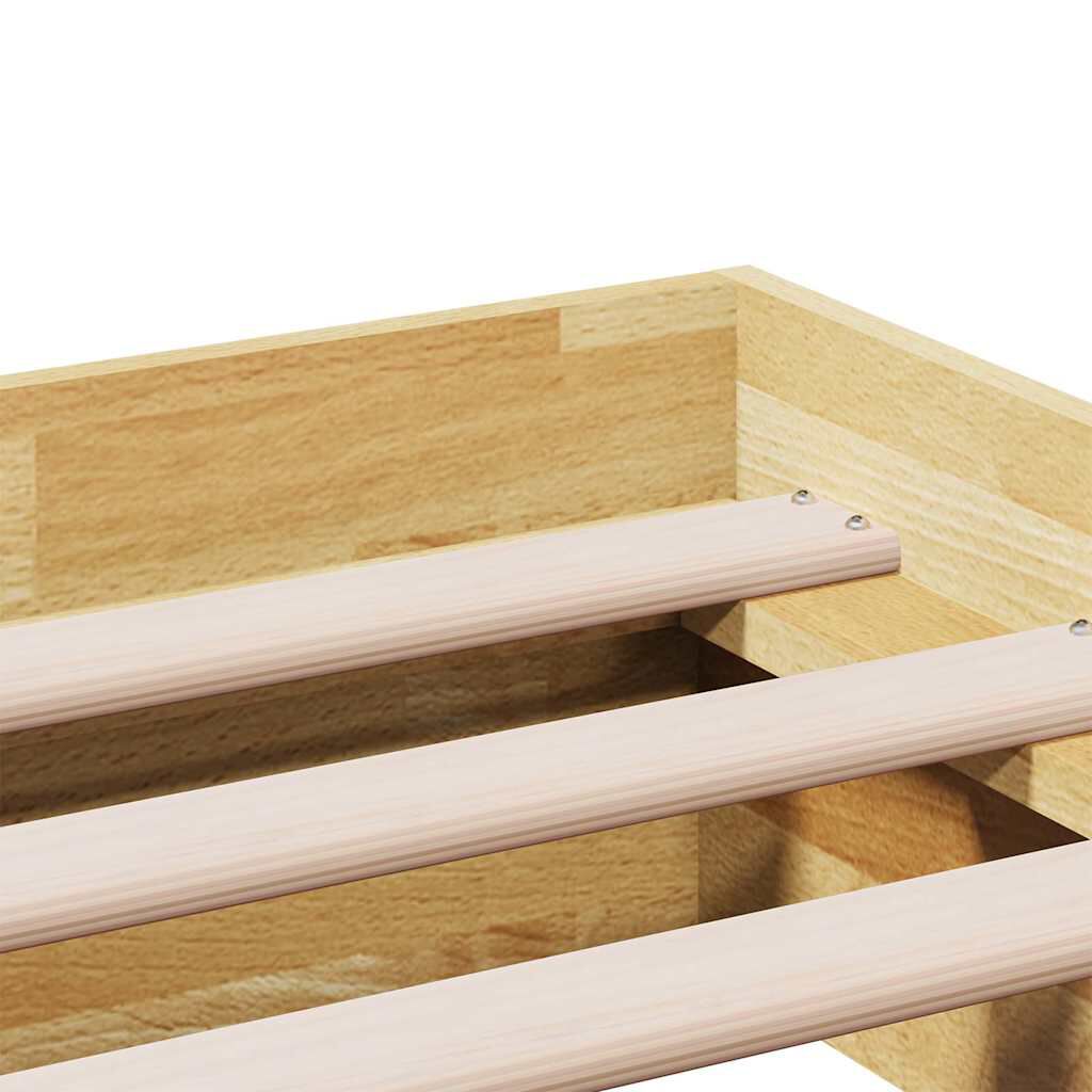 vidaXL Πλαίσιο κρεβατιού χωρίς στρώμα 135x190 cm μασίφ ξύλο δρυς