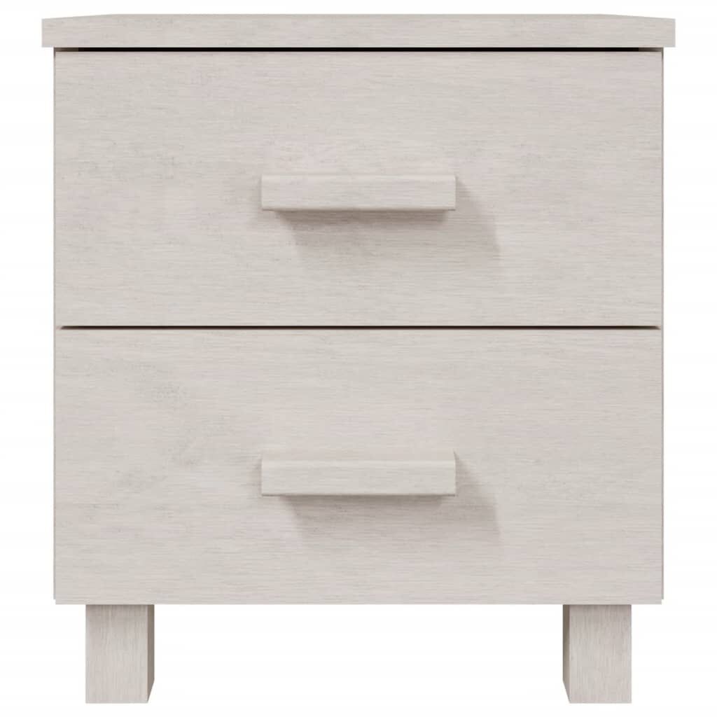 vidaXL Κομοδίνο HAMAR 2 Τεμ. Λευκά 40 x 35 x 44,5εκ. Μασίφ Ξύλο Πεύκου
