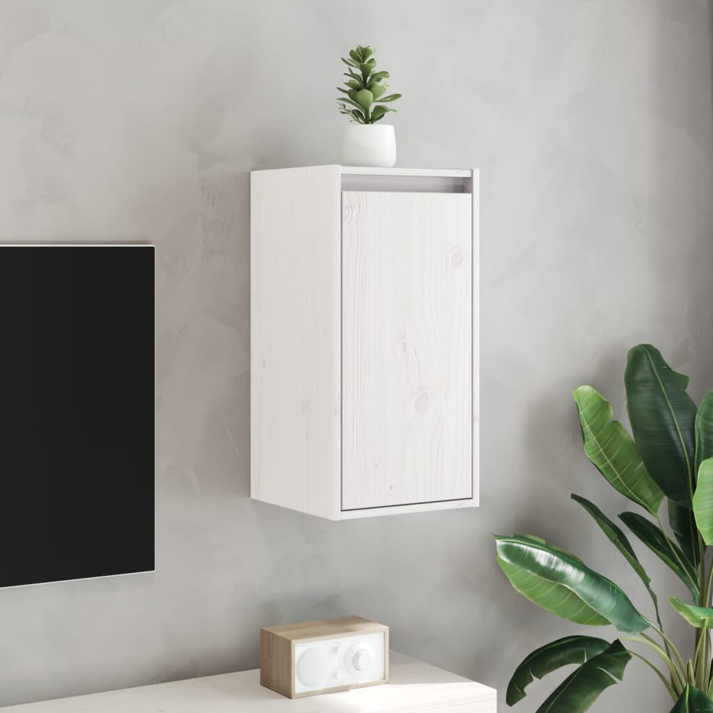 vidaXL Ντουλάπι Τοίχου Λευκό 30 x 30 x 60 εκ. από Μασίφ Ξύλο Πεύκου