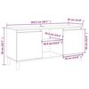 vidaXL Έπιπλο Τηλεόρασης Γκρι Sonoma 103,5x35x50 εκ Μασίφ Ξύλινα Πόδια