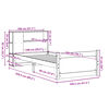 vidaXL Κρεβάτι Βιβλιοθήκη Χωρίς Στρώμα 100x200 εκ. Μασίφ Ξύλο Πεύκο