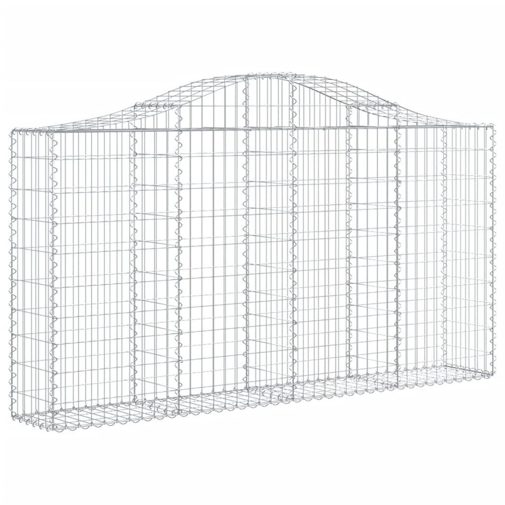 vidaXL Συρματοκιβώτια Τοξωτά 4 τεμ. 200x30x100/120 εκ. Γαλβαν. Ατσάλι
