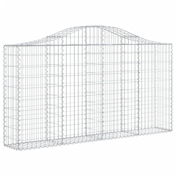vidaXL Συρματοκιβώτια Τοξωτά 4 τεμ. 200x30x100/120 εκ. Γαλβαν. Ατσάλι