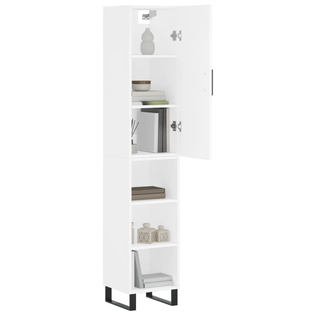 vidaXL Ντουλάπι Λευκό 34,5 x 34 x 180 εκ. από Επεξεργασμένο Ξύλο