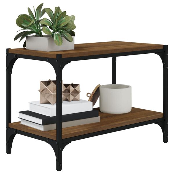vidaXL Έπιπλο Τηλεόρασης Καφέ Δρυς 60x33x41 εκ. Επεξ. Ξύλο & Ατσάλι