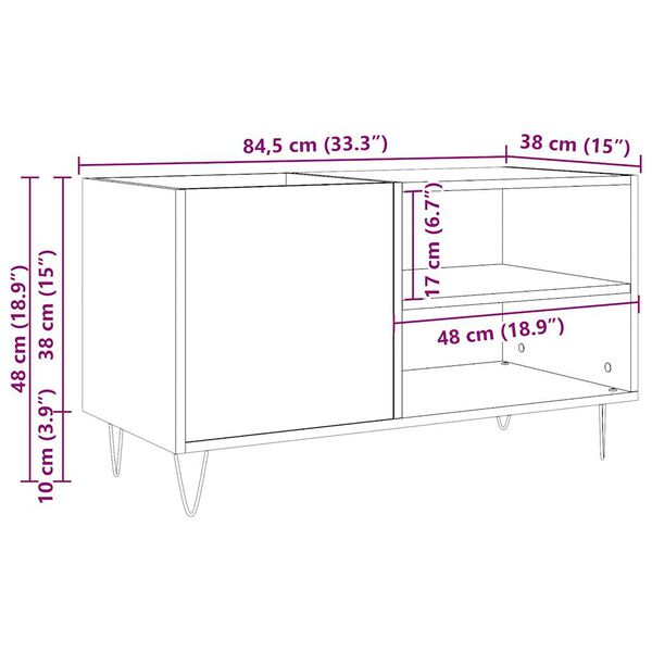 vidaXL Δισκοθήκη Δρυς τεχνίτης 84,5x38x48 εκ. από Επεξεργασμένο Ξύλο