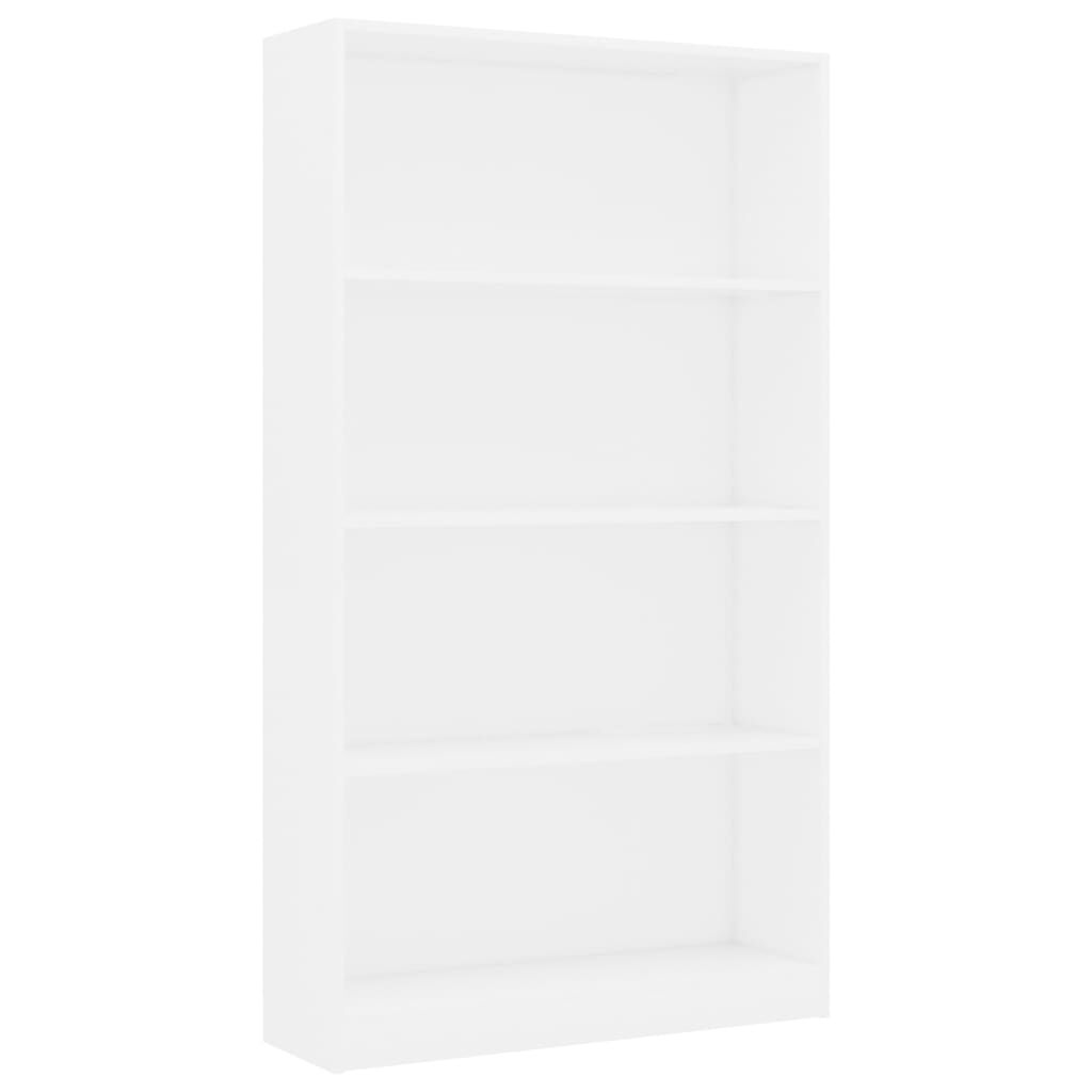 vidaXL Βιβλιοθήκη με 4 Ράφια Λευκή 80 x 24 x 142 εκ. από Επεξ. Ξύλο