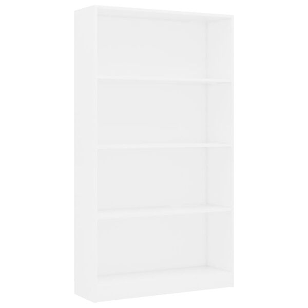 vidaXL Βιβλιοθήκη με 4 Ράφια Λευκή 80 x 24 x 142 εκ. από Επεξ. Ξύλο