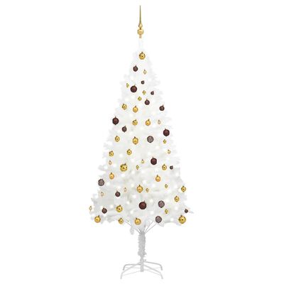 vidaXL Χριστουγεν. Δέντρο Προφωτισμένο Τεχνητό Μπάλες Λευκό 210 εκ.