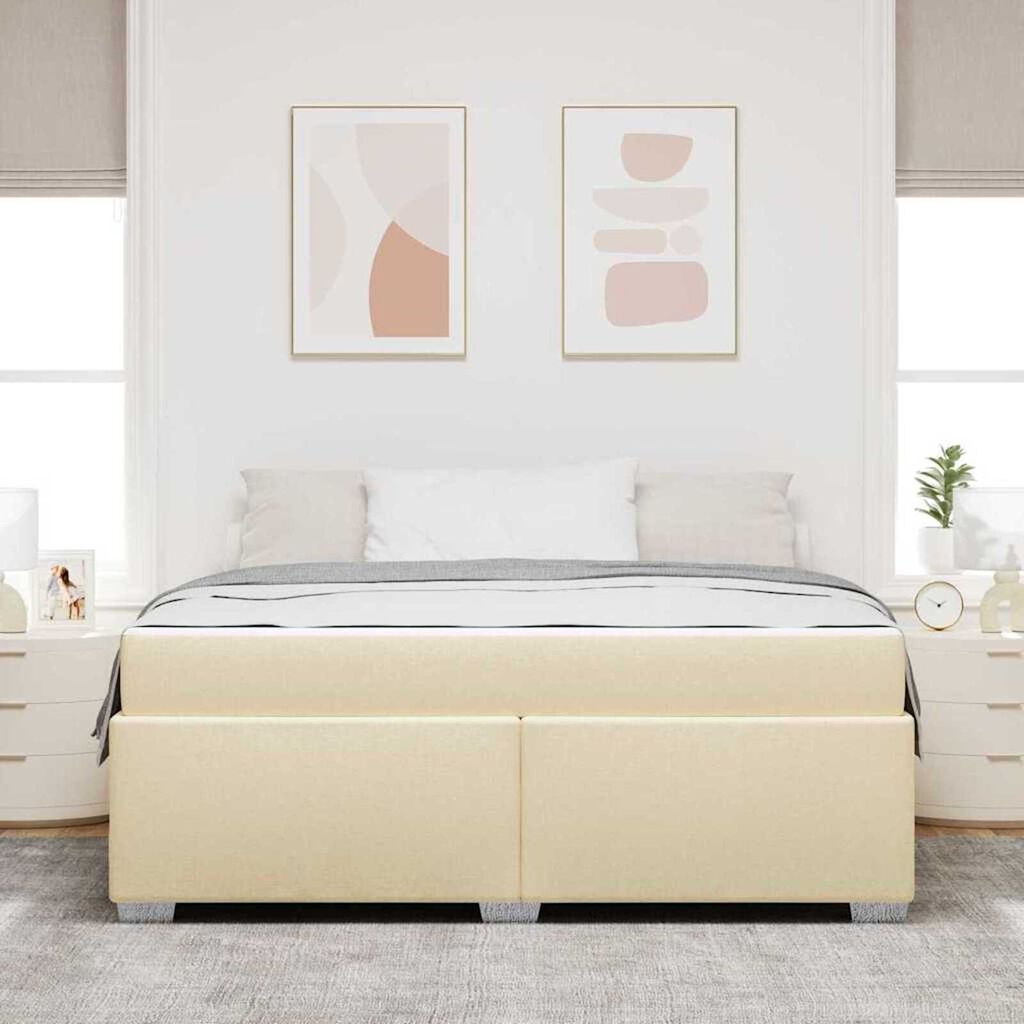 vidaXL Σκελετός Κρεβατιού Άλλο Κρεμ 180 x 200 cm ύφασμα