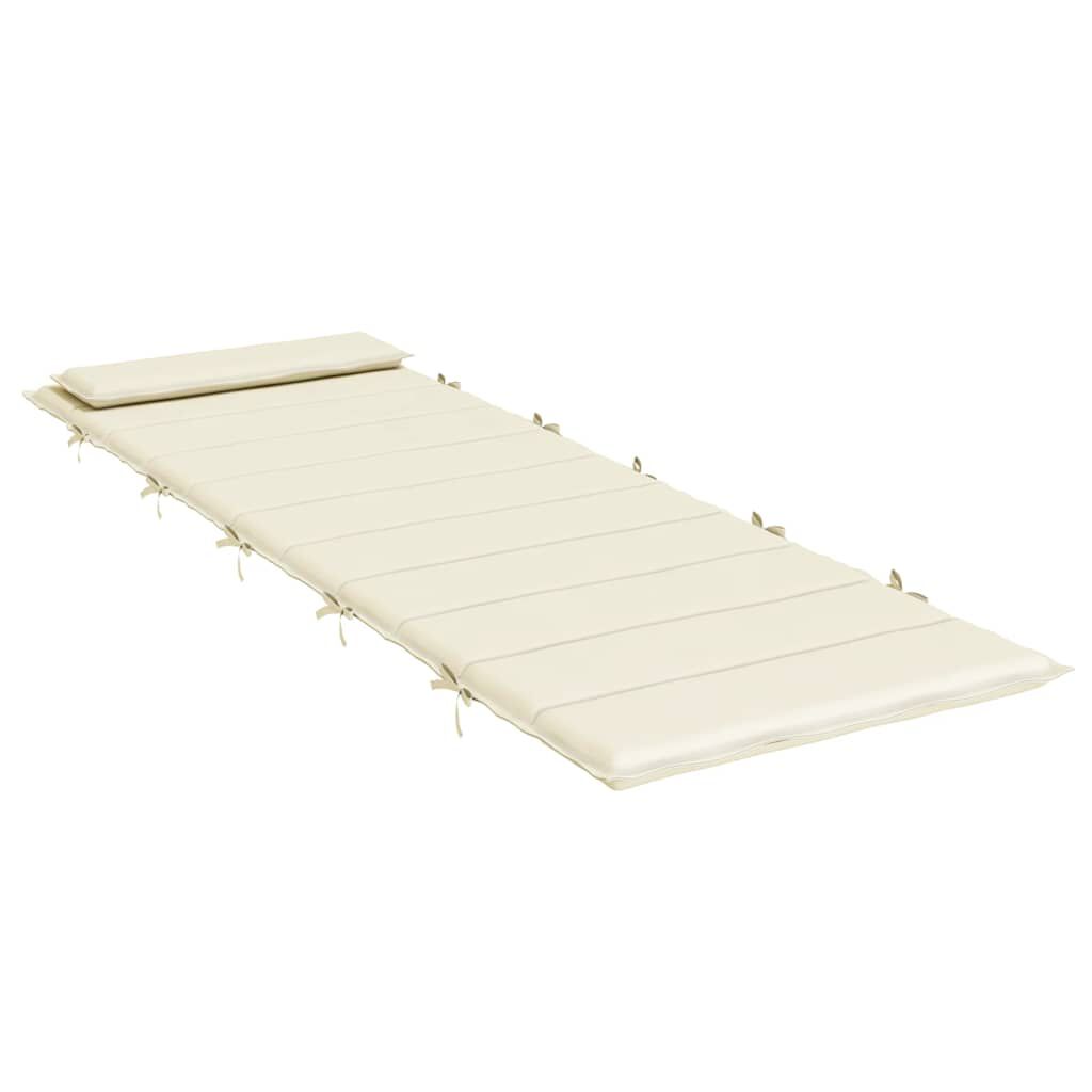 vidaXL Μαξιλάρι Ξαπλώστρας Κρεμ 180x60x4 εκ. από Ύφασμα Oxford