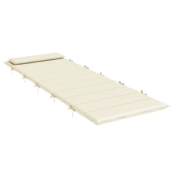 vidaXL Μαξιλάρι Ξαπλώστρας Κρεμ 180x60x4 εκ. από Ύφασμα Oxford