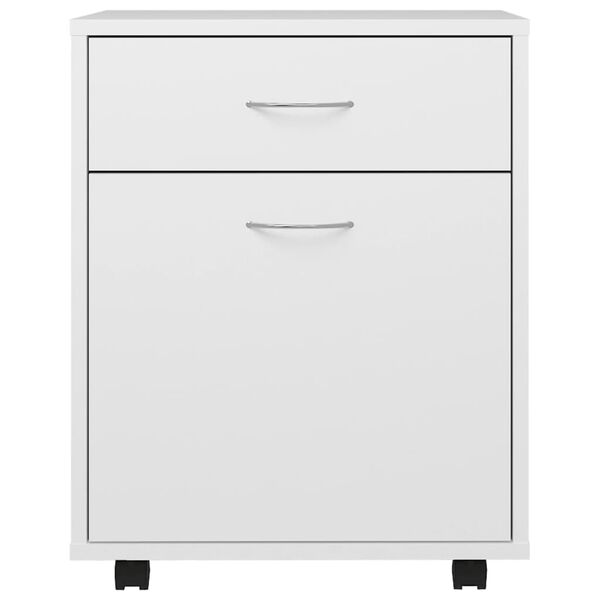 vidaXL Ντουλάπι Τροχήλατο Λευκό 45 x 38 x 54 εκ. από Επεξ. Ξύλο