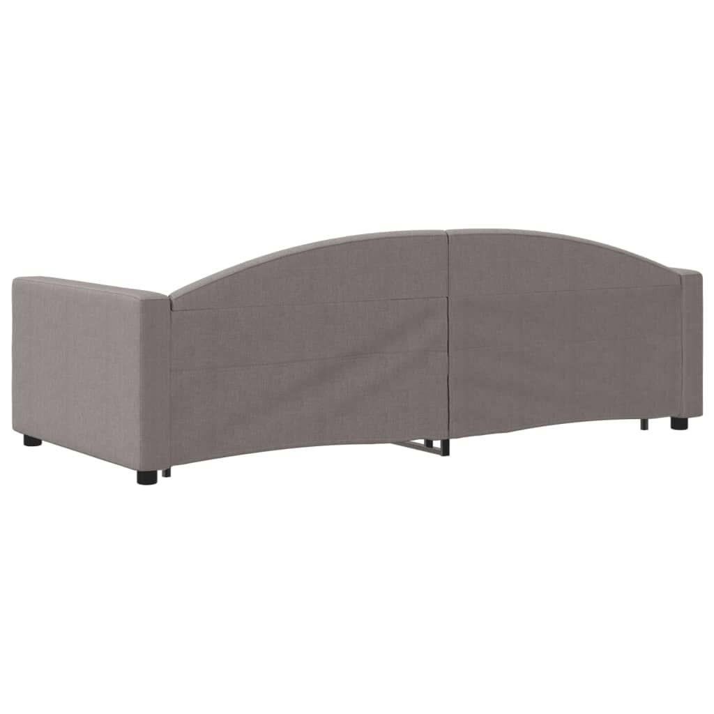 vidaXL Καναπές Κρεβάτι Συρόμενος Taupe 90x200 εκ. Ύφασμα & Συρτάρια