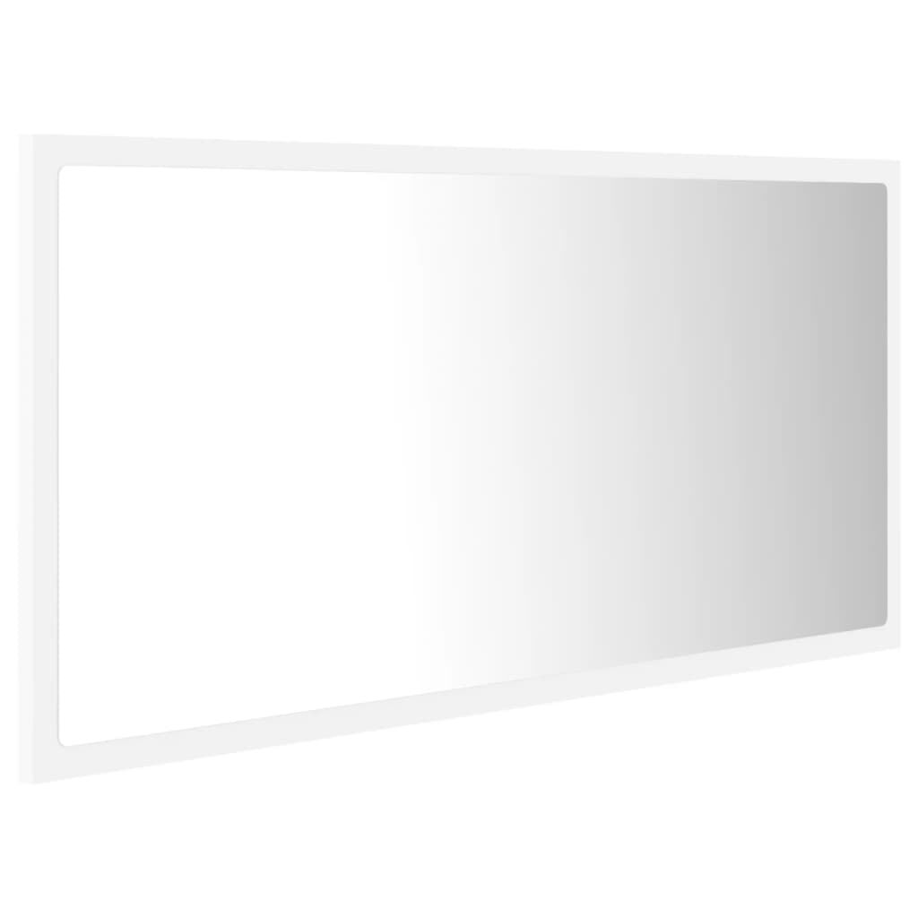 vidaXL Καθρέφτης Μπάνιου με LED Λευκός 90 x 8,5 x 37 εκ. Ακρυλικός