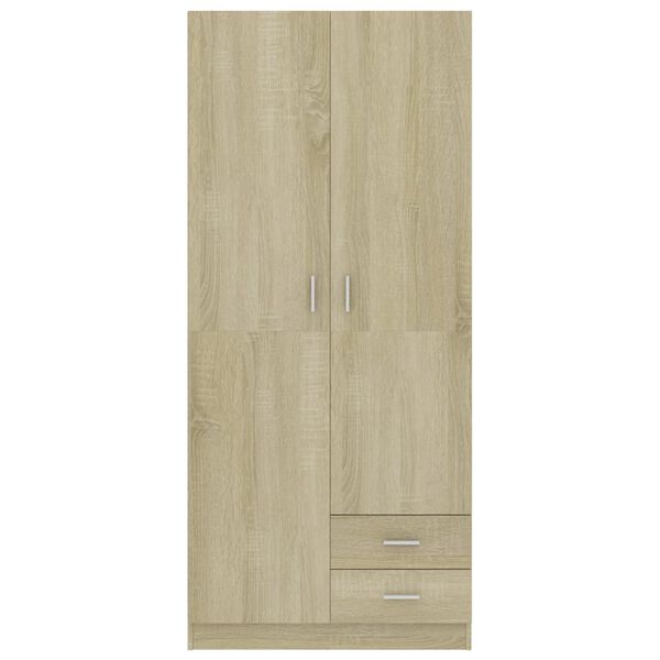 vidaXL Ντουλάπα Χρώμα Sonoma-Δρυς 80 x 52 x 180 εκ. από Επεξ. Ξύλο
