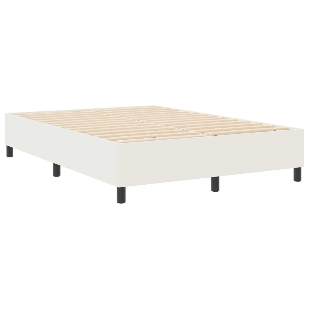 vidaXL Κρεβάτι Box Spring Κρεμ 140x200 εκ από ύφασμα καμπαρντίνα