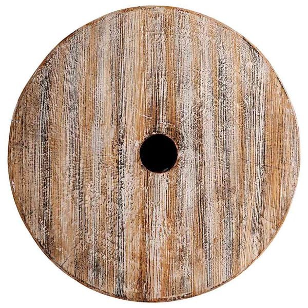 vidaXL Βάση ομπρέλας Άλλο λευκό και πλυμένο Ø34 x 40 εκ Μασίφ ξύλο