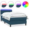 vidaXL &Kappa;&rho;&epsilon;&beta;ά&tau;&iota; Boxspring &mu;&epsilon; &Sigma;&tau;&rho;ώ&mu;&alpha; & LED &sigma;&kappa;&omicron;ύ&rho;&omicron; &mu;&pi;&lambda;&epsilon; 100x220 cm &Beta;&epsilon;&lambda;&omicron;ύ&delta;&iota;&nu;&omicron;