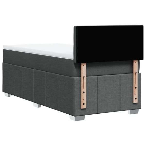 vidaXL Κρεβάτι Boxspring με Στρώμα Σκούρο Γκρι 80x200 εκ. Υφασμάτινο