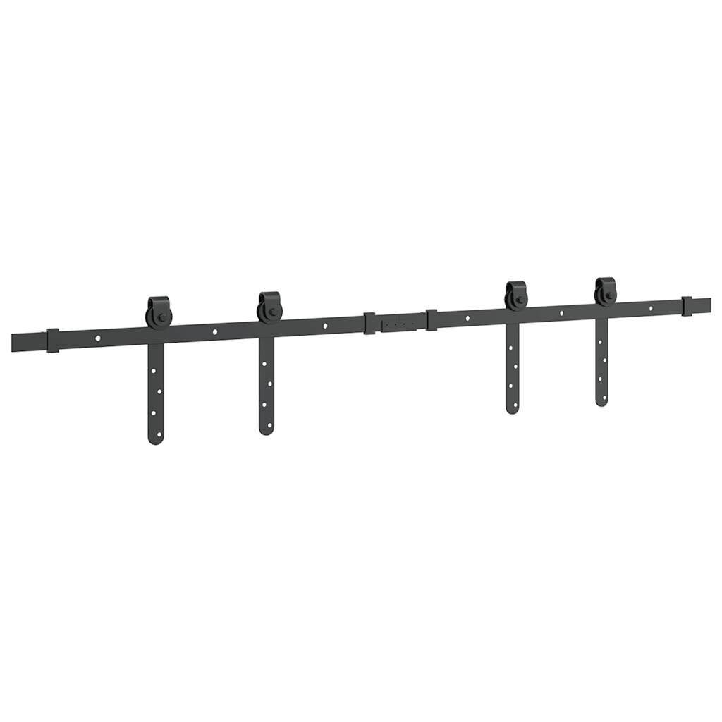 vidaXL Κιτ συρόμενης πόρτας γραφείου 122 cm από ανθρακούχο χάλυβα