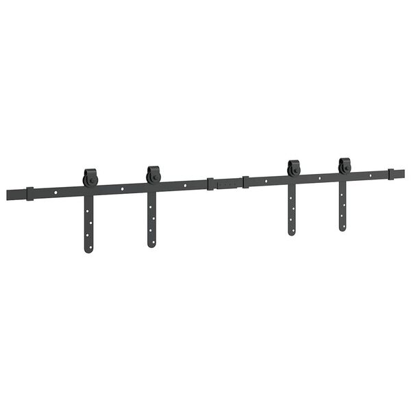 vidaXL Κιτ συρόμενης πόρτας γραφείου 122 cm από ανθρακούχο χάλυβα