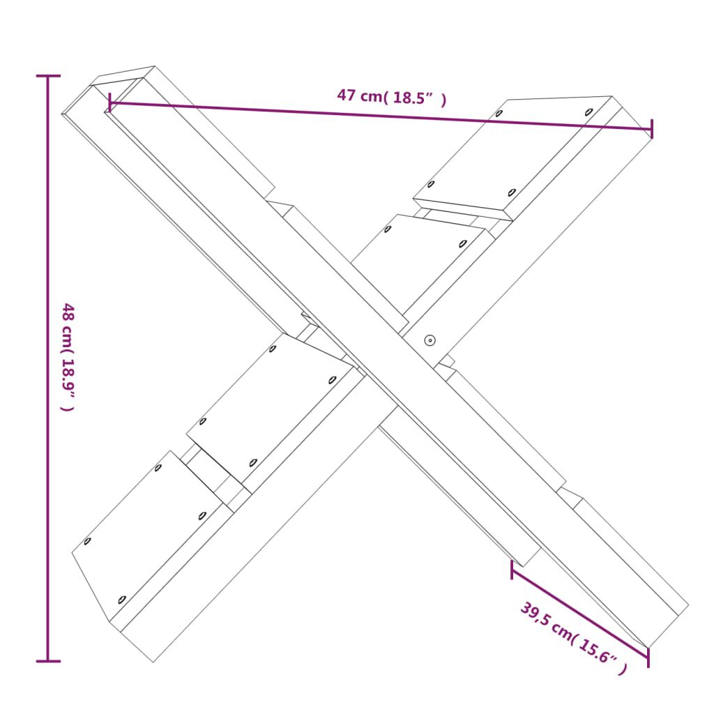vidaXL Ξυλοθήκη Λευκή 47 x 39,5 x 48 εκ. από Μασίφ Ξύλο Πεύκου
