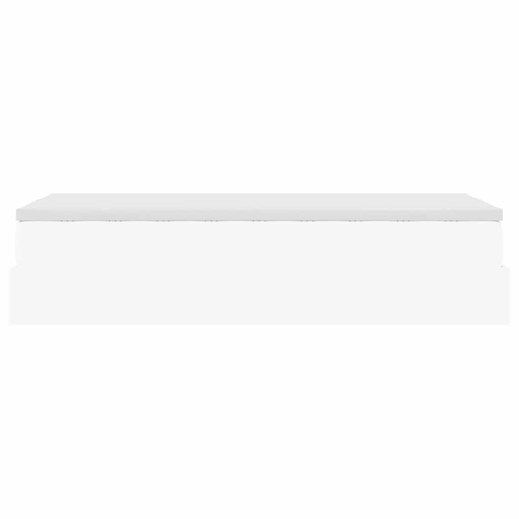 vidaXL Οθωμανικό κρεβάτι με στρώμα Λευκό 90x200cm Faux Leather