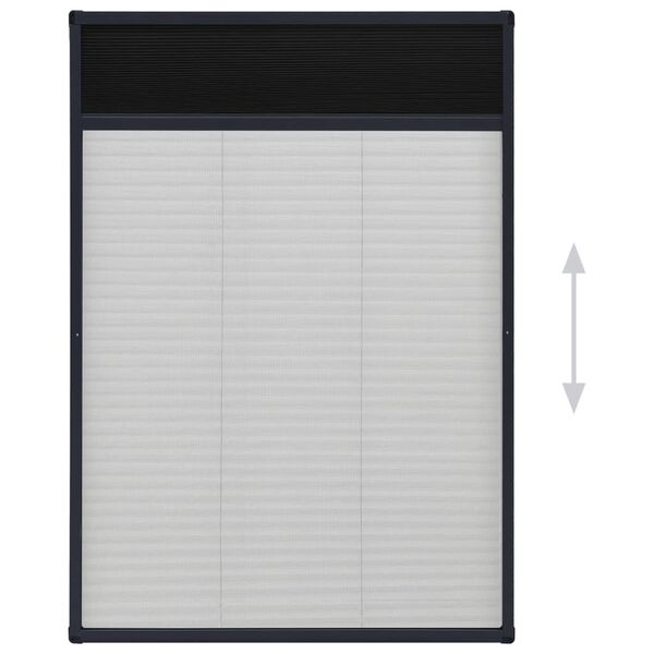 vidaXL Σήτα Παραθύρου Πλισέ Ανθρακί 80 x 120 εκ. από Αλουμίνιο
