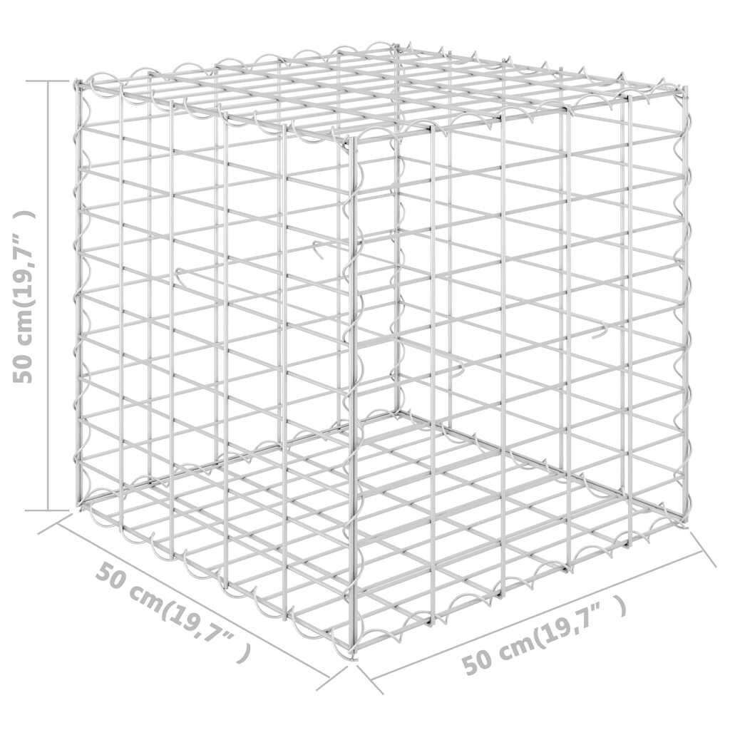 vidaXL Συρματοκιβώτιο Κύβος 50 x 50 x 50 εκ. από Ατσάλινο Σύρμα