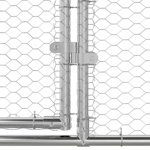 vidaXL Κλουβί για κότες Ασημί 800 x 200 x 198.5 εκ