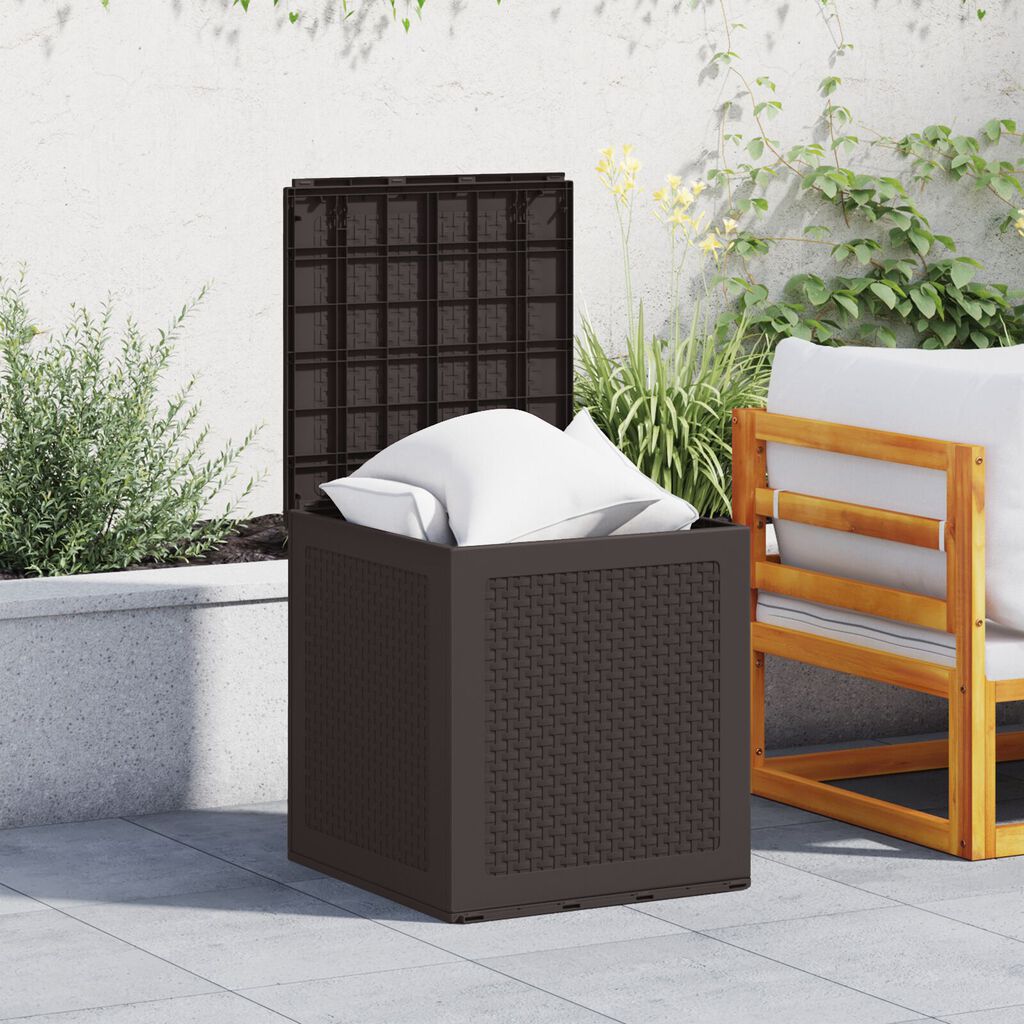vidaXL Καφέ Σεντούκι Αποθήκευσης Κήπου 55x53x57 εκ. PP