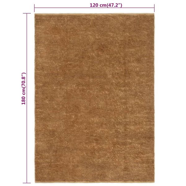 vidaXL Χαλί Χειροποίητο με Θηλιά 120x180 εκ. από Γιούτα και Βαμβάκι