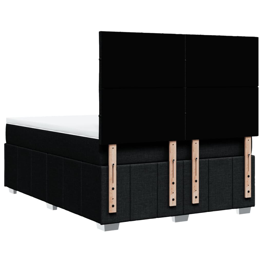 vidaXL Κρεβάτι Boxspring με Στρώμα Μαύρο 160x200 εκ. Υφασμάτινο