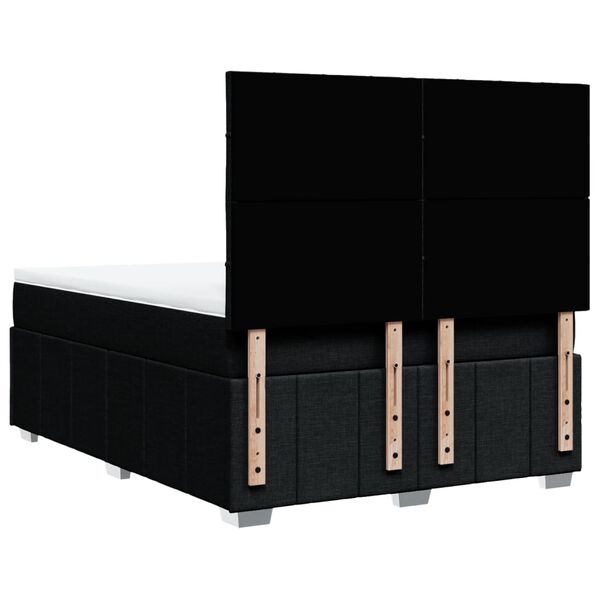 vidaXL Κρεβάτι Boxspring με Στρώμα Μαύρο 160x200 εκ. Υφασμάτινο
