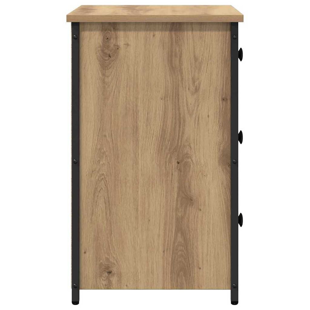 vidaXL Κομοδίνο με συρτάρι artisan δρυς 40 x 36 x 60 εκ
