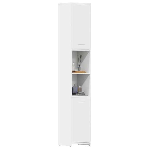 vidaXL Στήλη Μπάνιου Λευκή 30 x 30 x 183,5 εκ. από Επεξεργασμένο Ξύλο